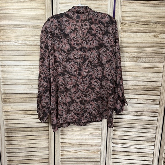 Russ Women's Blouse - Black and Brown Paisley 20W - Picture 10 of 10